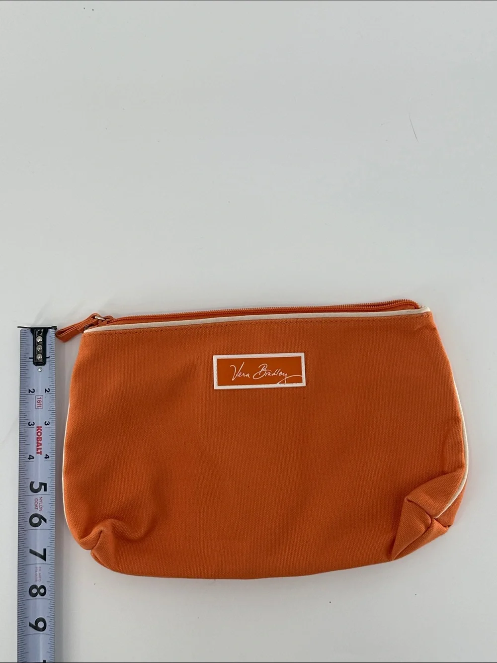 Vera Bradley Bright Orange Zip Cosmetic Pouch